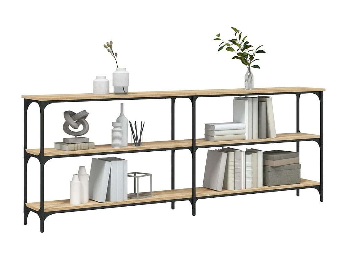 Table console chêne sonoma 200x29x75 cm bois d'ingénierie