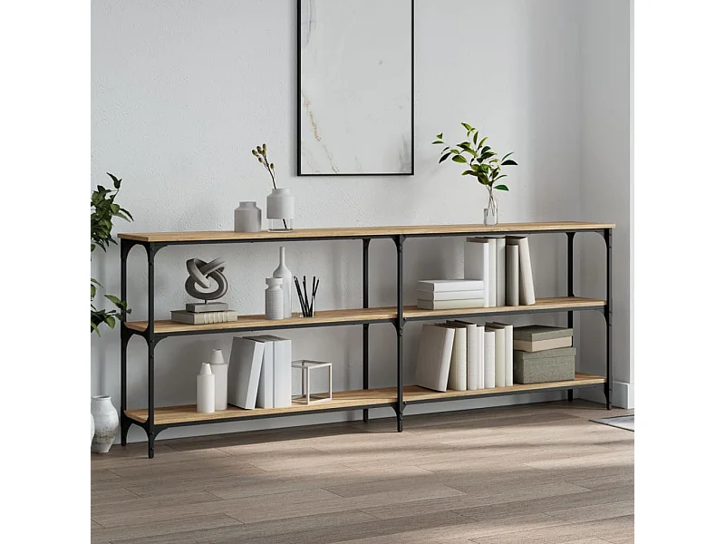 Table console chêne sonoma 200x29x75 cm bois d'ingénierie