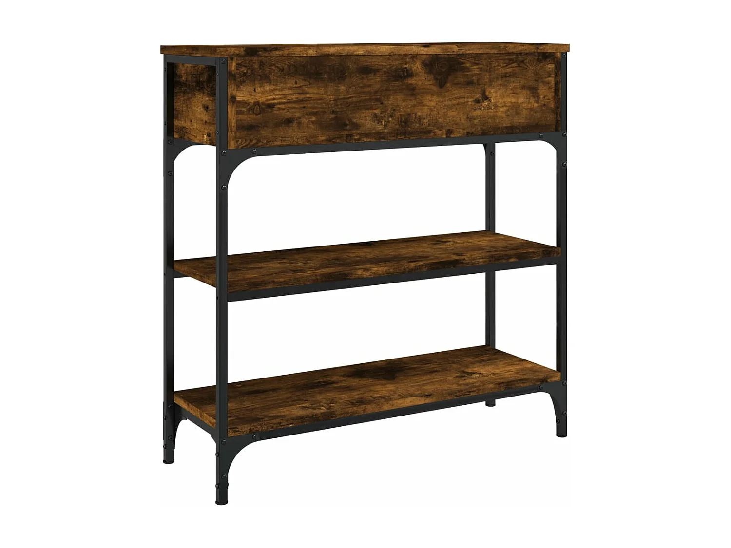 Mesa consola madera de ingeniería roble ahumado 72,5x25x75 cm