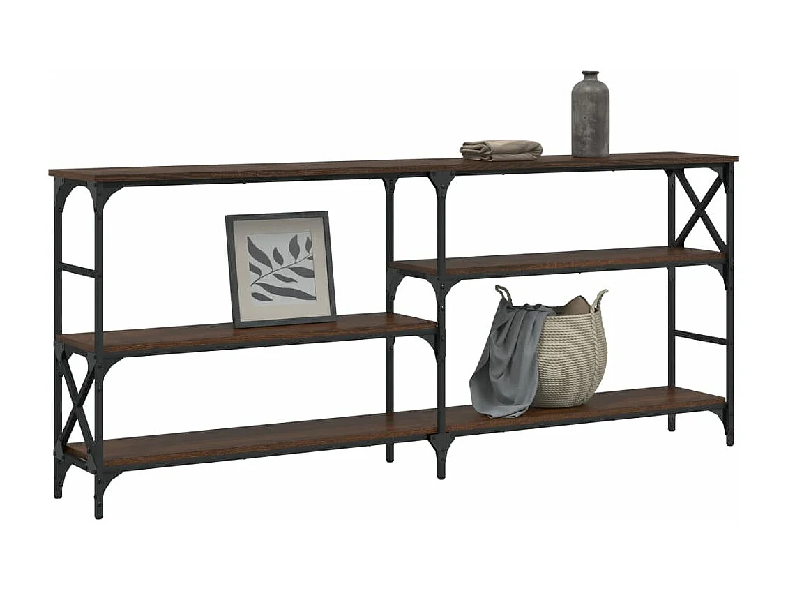 Table console chêne marron 180x29x76,5 cm bois d'ingénierie