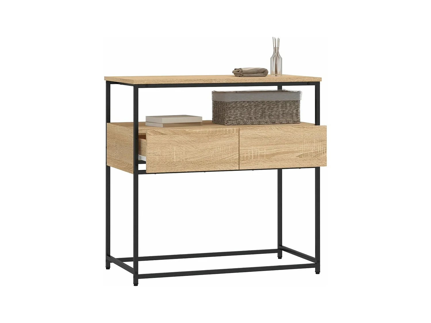 Table console chêne sonoma 75x40x75 cm bois d'ingénierie