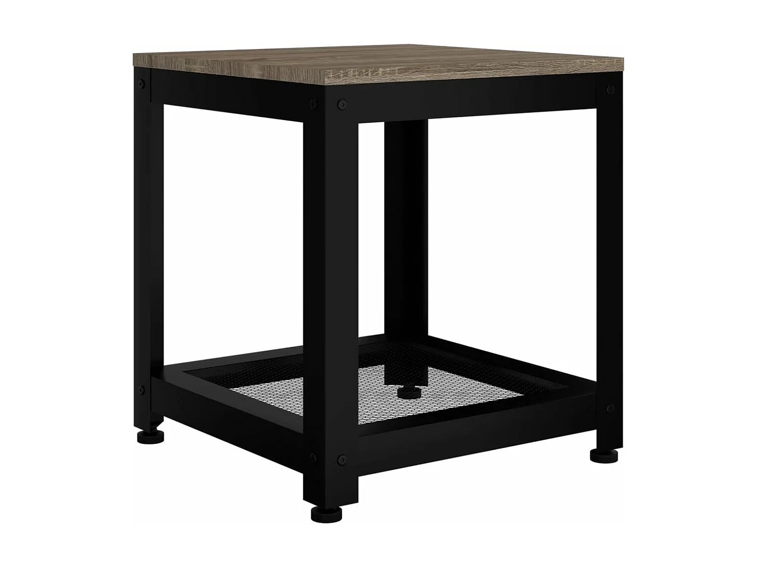 Table d'appoint Gris et noir 40x40x45 cm MDF et fer