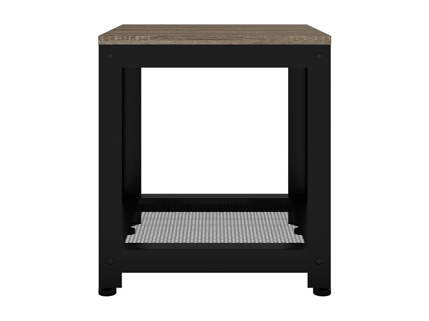 Table d'appoint Gris et noir 40x40x45 cm MDF et fer