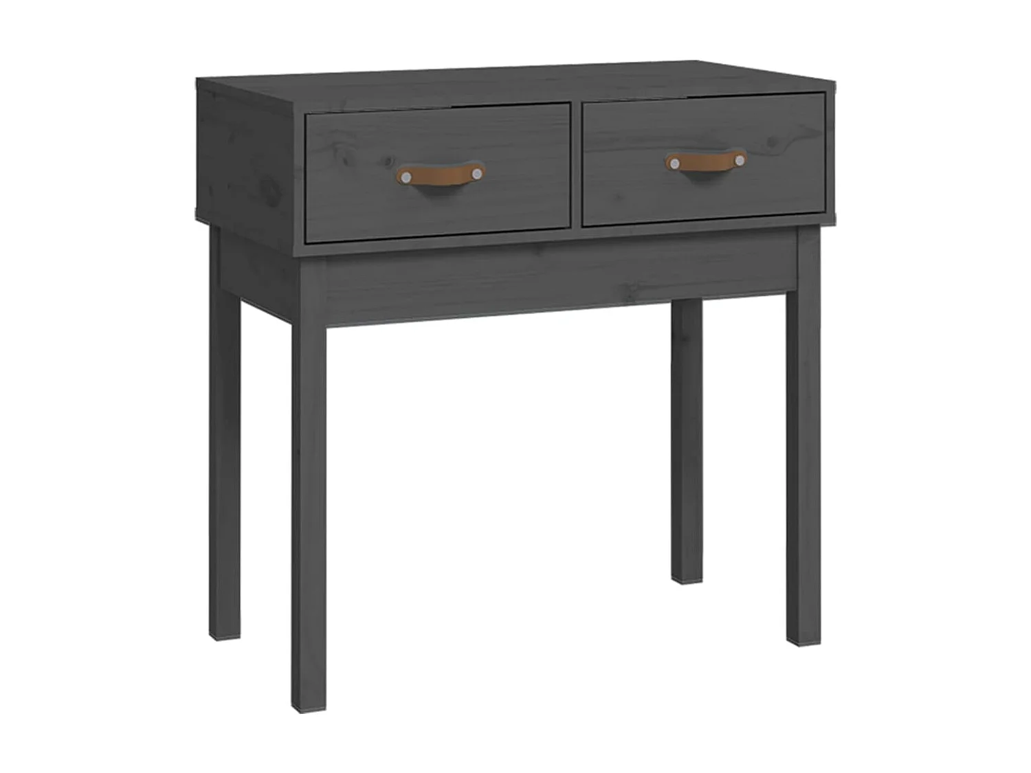 Mesa consola 76,5x40x75 cm madeira de pinho maciça cinzento