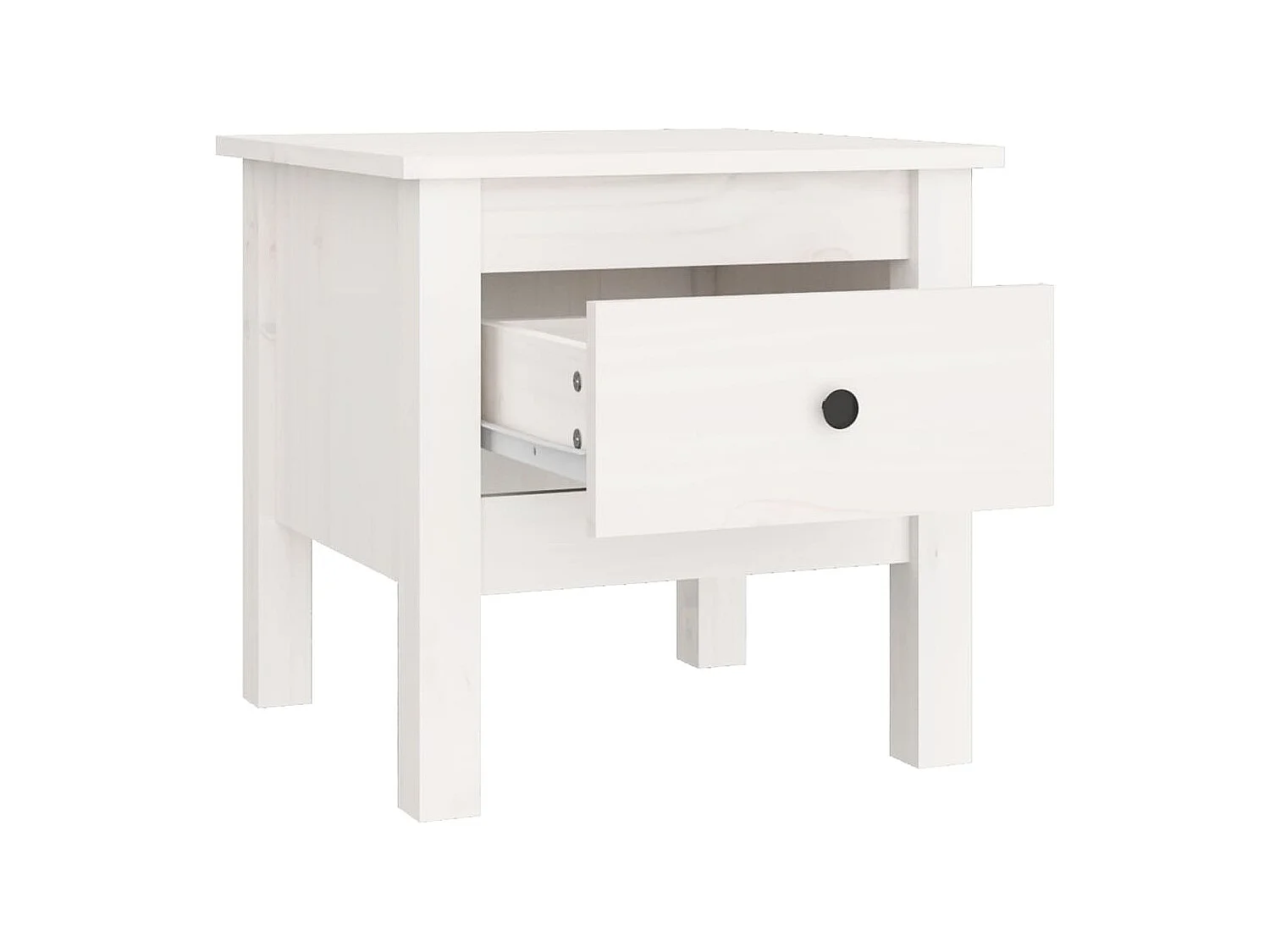 Table d'appoint Blanc 40x40x39 cm Bois massif de pin