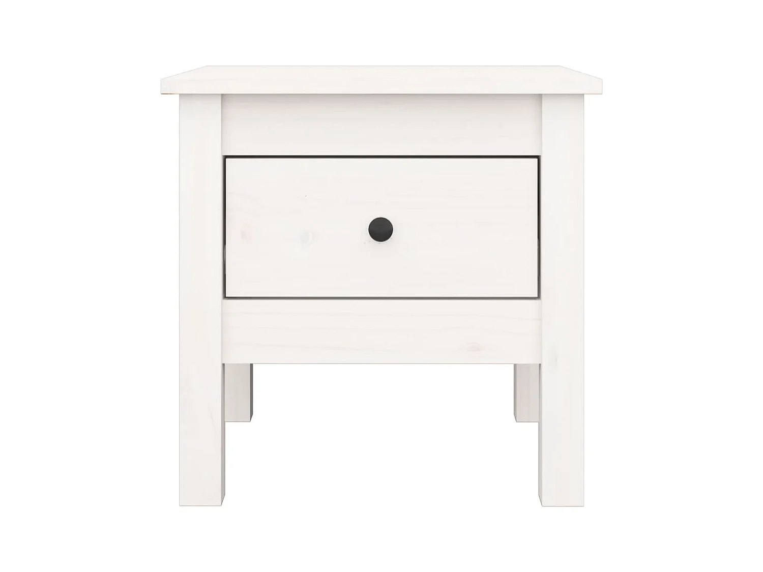Table d'appoint Blanc 40x40x39 cm Bois massif de pin
