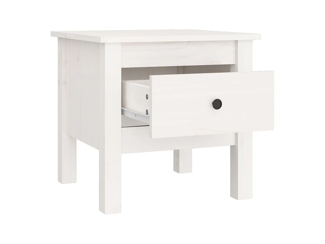 Table d'appoint Blanc 40x40x39 cm Bois massif de pin