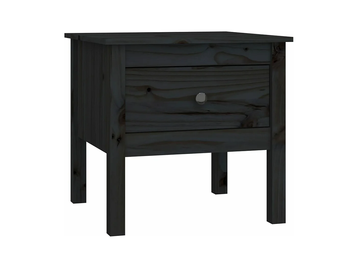 Table d'appoint Noir 50x50x49 cm Bois massif de pin