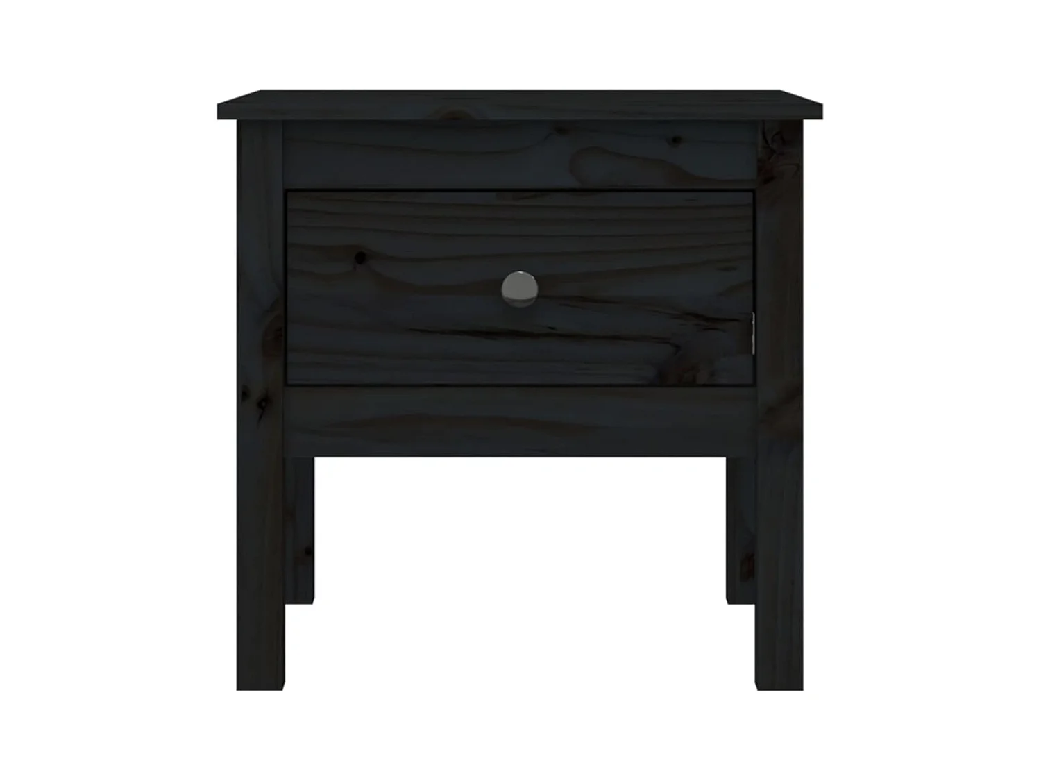 Table d'appoint Noir 50x50x49 cm Bois massif de pin