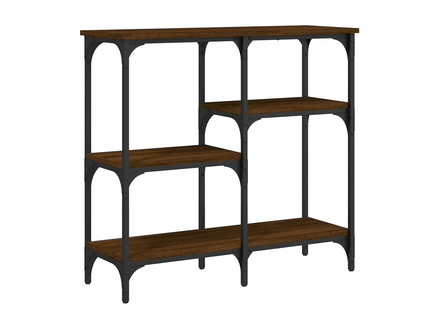 Table console chêne marron 80x29x75 cm Bois d'ingénierie