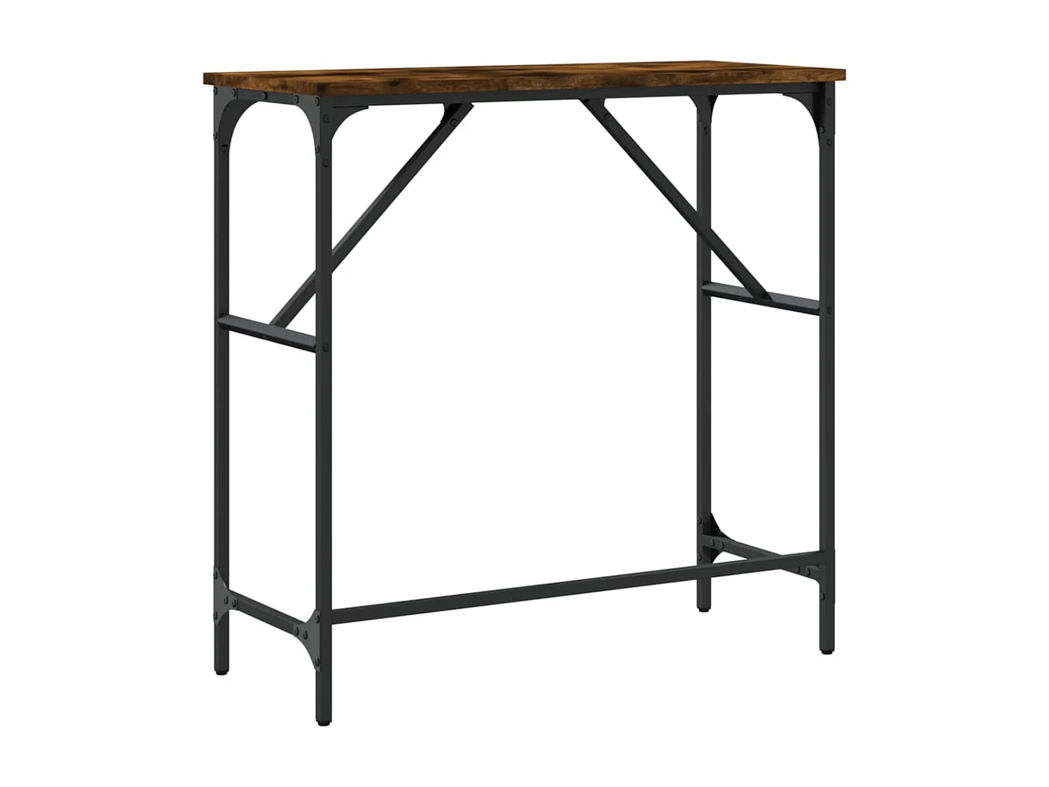 Wandtafel 75x32x75 cm bewerkt hout gerookt eikenkleurig