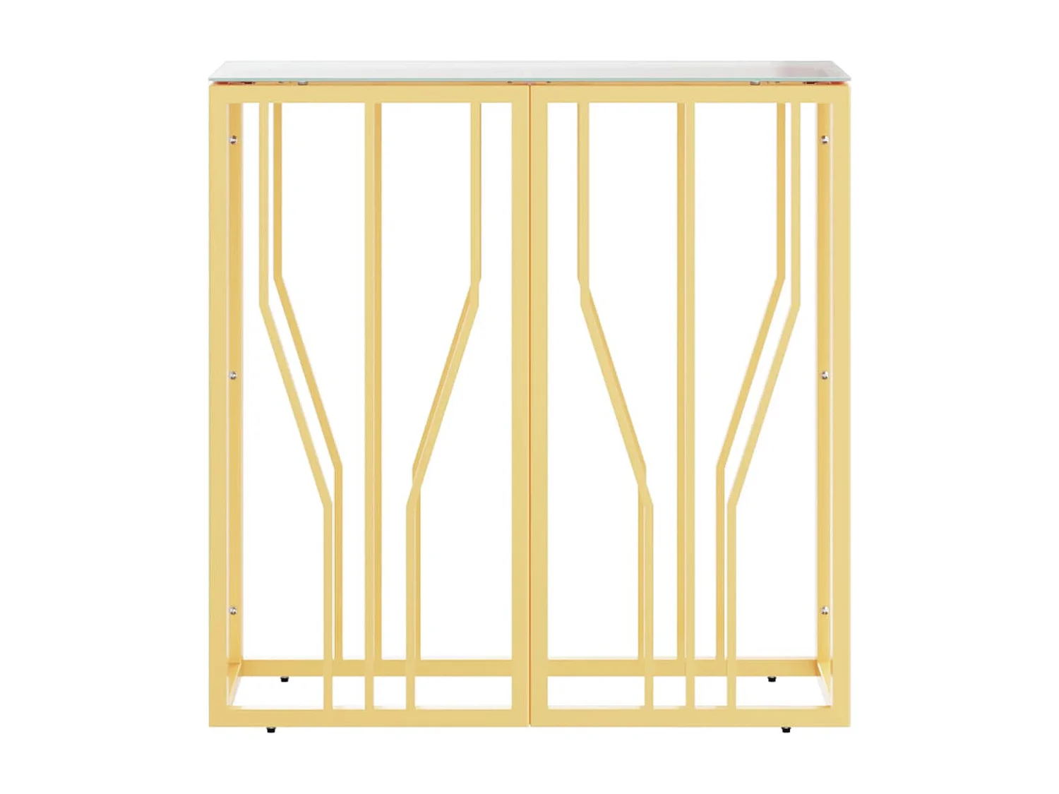 Table console doré 70x30x70 cm acier inoxydable et verre