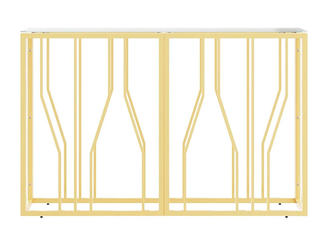 Mesa consola acero inoxidable y vidrio 110x30x70 cm