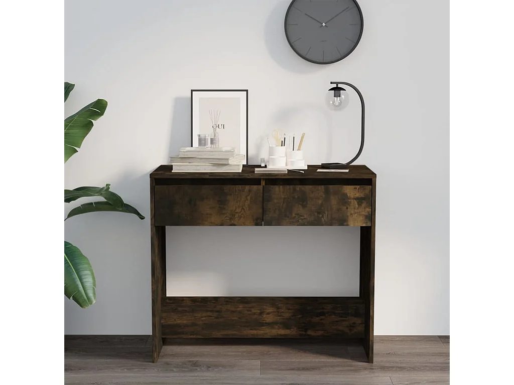 Table console Chêne fumé 89x41x76,5 cm Acier