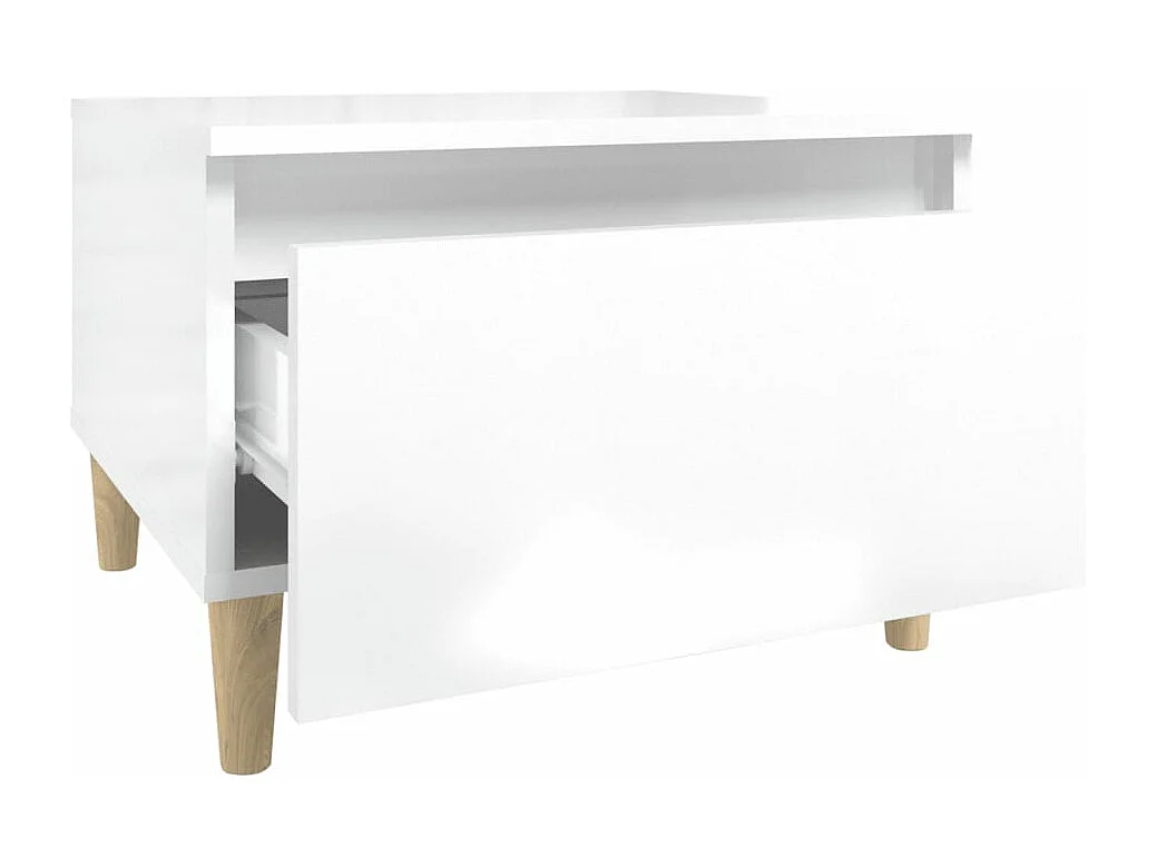 Tables d'appoint 2pièces Blanc brillant 50x46x35cm Bois ingénierie