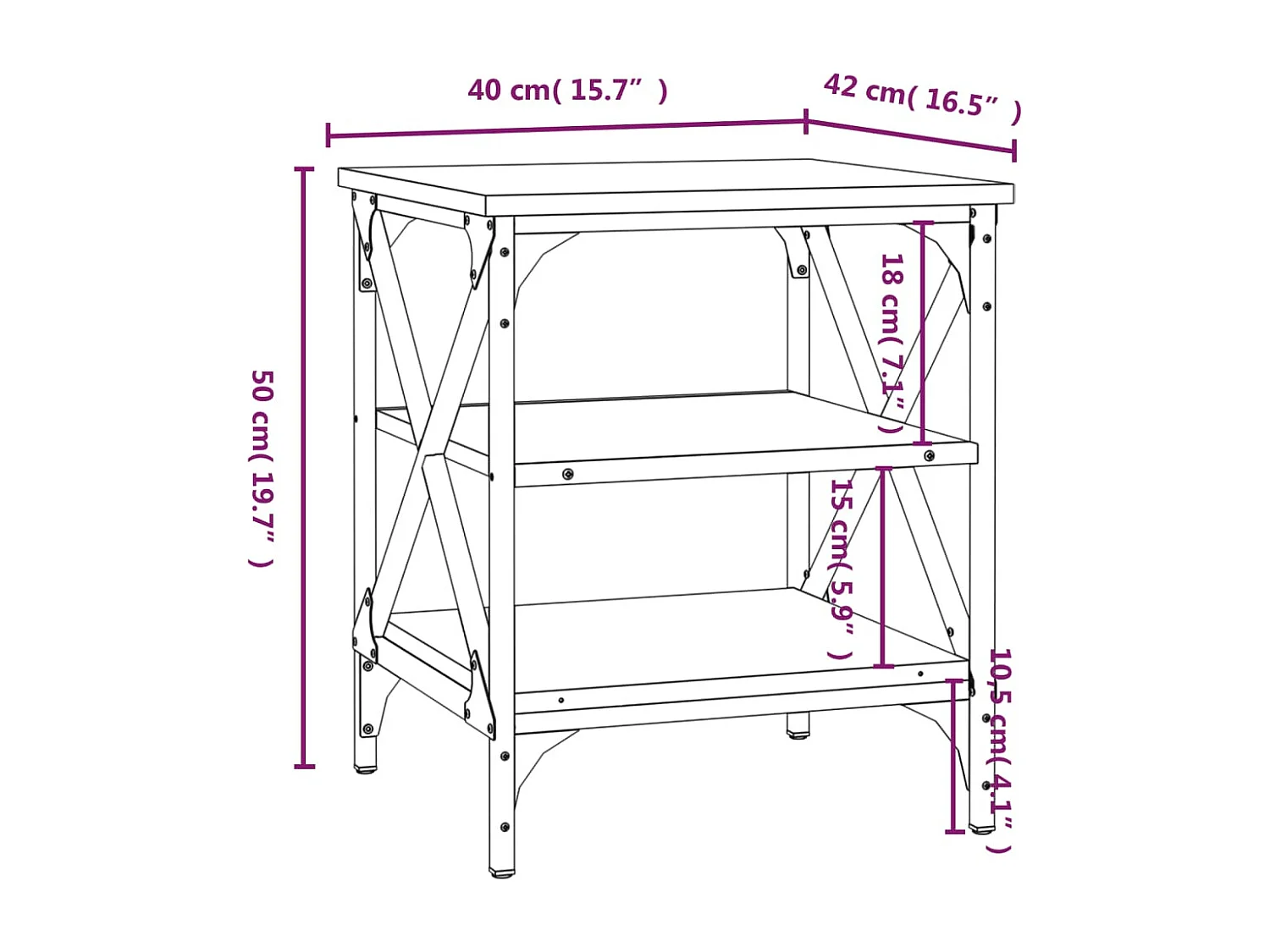 Tables d'appoint 2 pièces Chêne marron 40x42x50 cm Bois ingénierie
