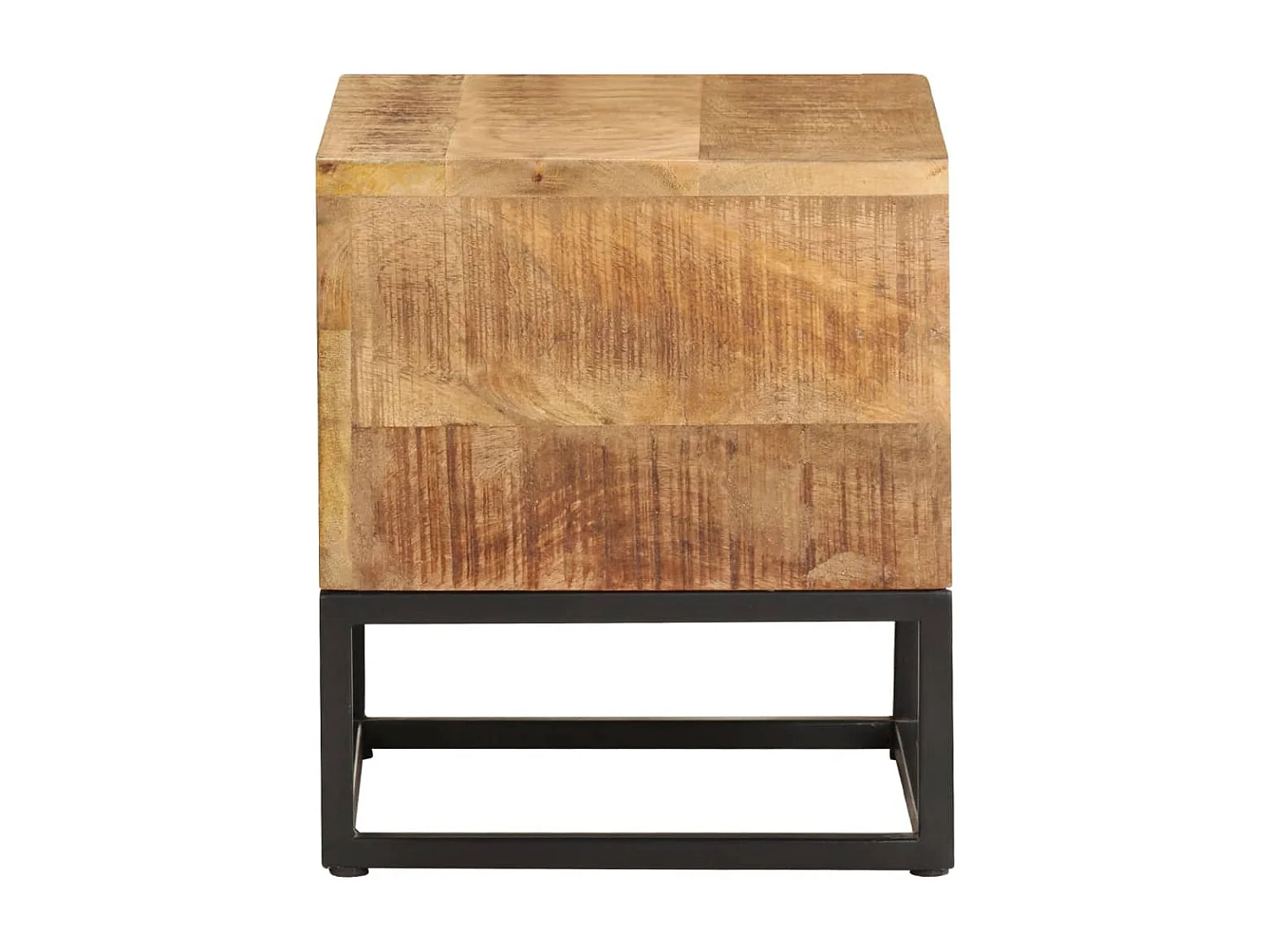 Mesa auxiliar de madera de mango rugosa 30x30x33 cm