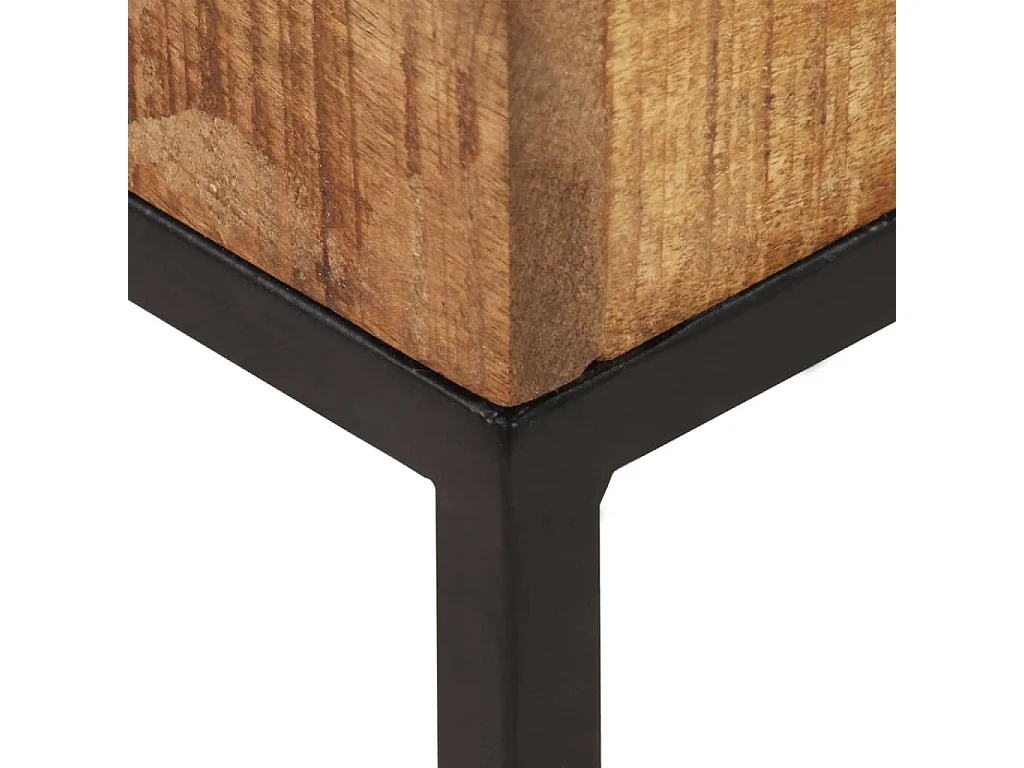 Mesa auxiliar de madera de mango rugosa 30x30x33 cm