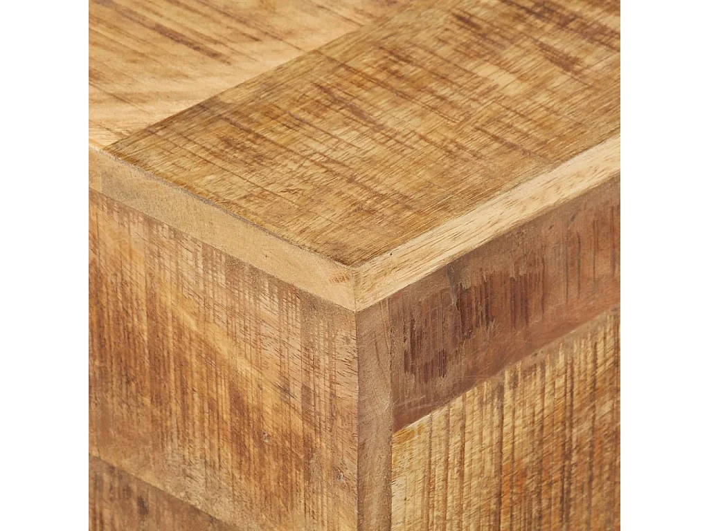Mesa auxiliar de madera de mango rugosa 30x30x33 cm