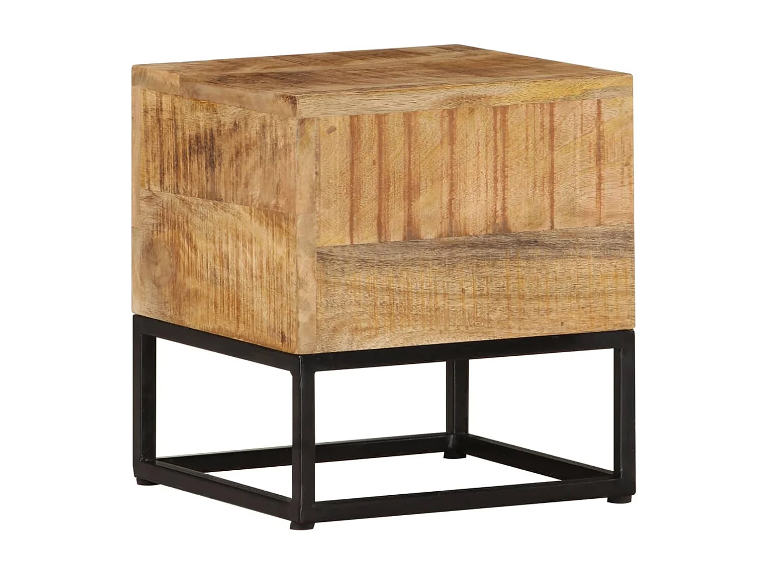 Mesa auxiliar de madera de mango rugosa 30x30x33 cm