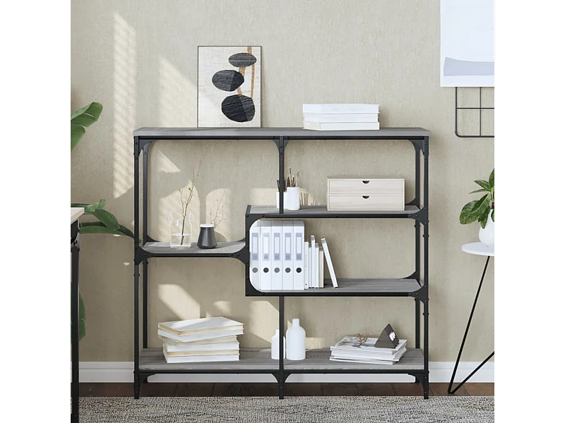 Mesa consola madera contrachapada gris Sonoma 103x32x95 cm