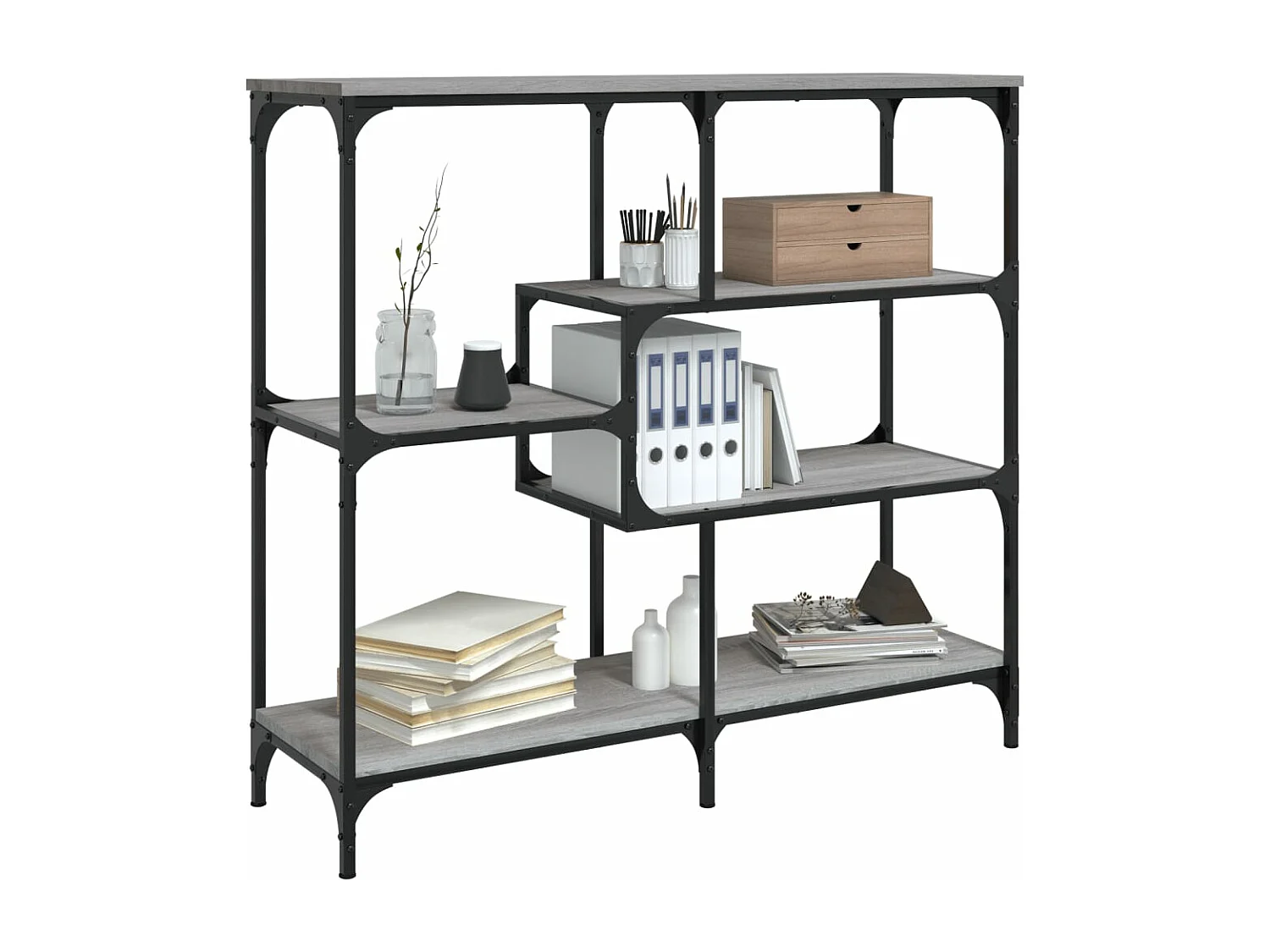 Mesa consola 103x32x95 cm derivados de madeira cinzento sonoma