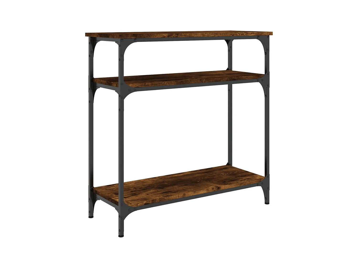 Mesa consola 75x29x75 cm derivados de madeira carvalho fumado