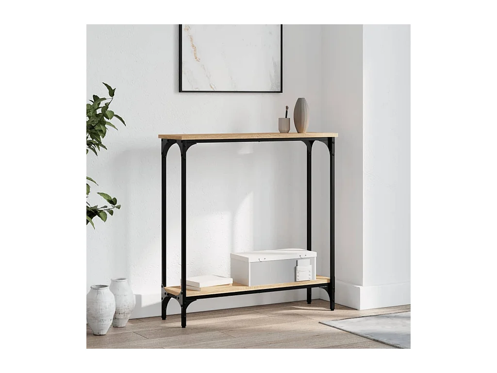 Table console chêne sonoma 75x22,5x75 cm bois d'ingénierie
