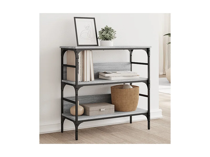 Table console sonoma gris 75x32x75 cm bois d'ingénierie