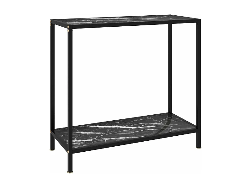 Table console Noir 80x35x75 cm Verre trempé