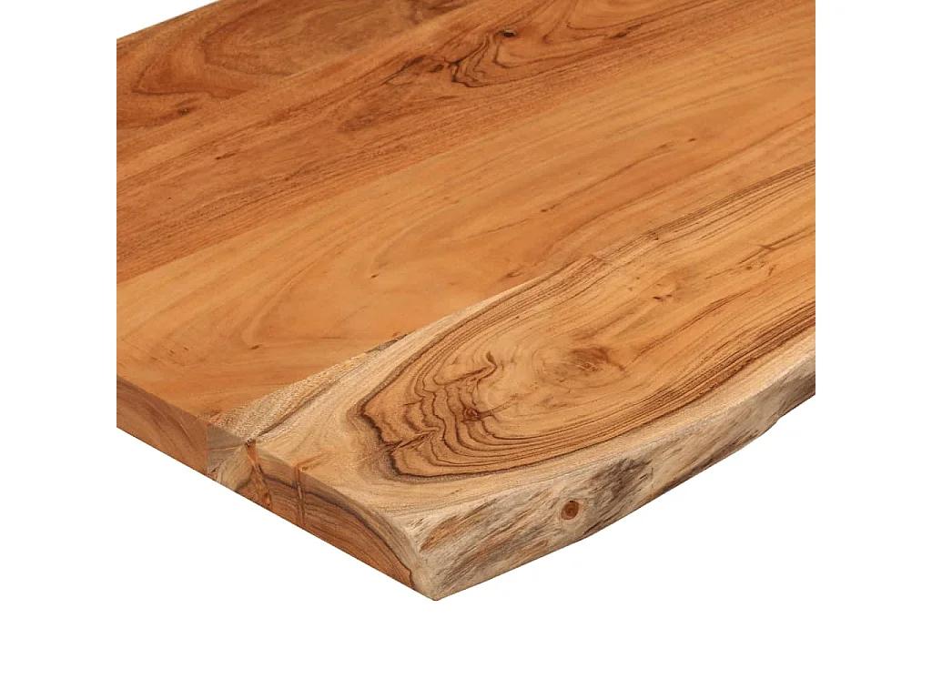 Table d'appoint 40x40x2,5cm bois massif acacia bordure assortie
