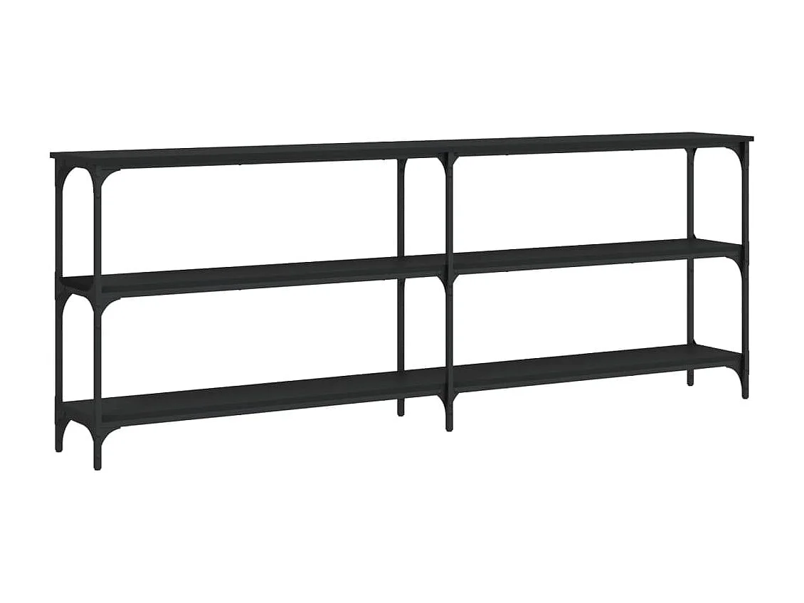 Table console noir 200x29x75 cm bois d'ingénierie