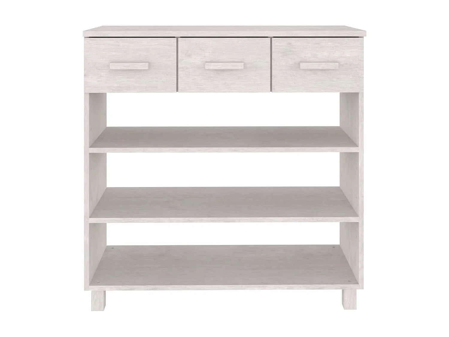 Table console HAMAR Blanc 90x35x90 cm Bois massif de pin