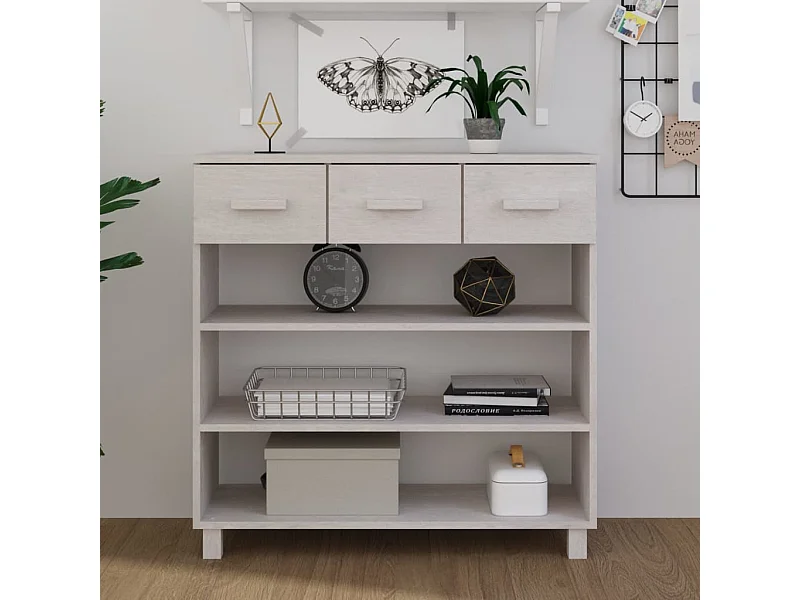 Wandtafel HAMAR 90x35x90 cm massief grenenhout wit