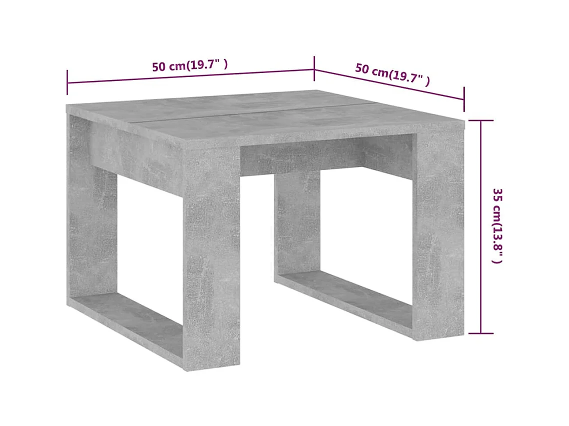 Table d'appoint Gris béton 50x50x35 cm Aggloméré