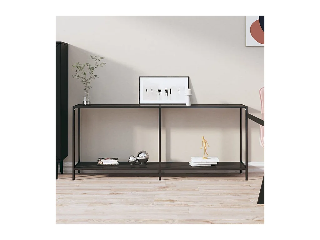 Table console Noir 180x35x75,5 cm Verre trempé