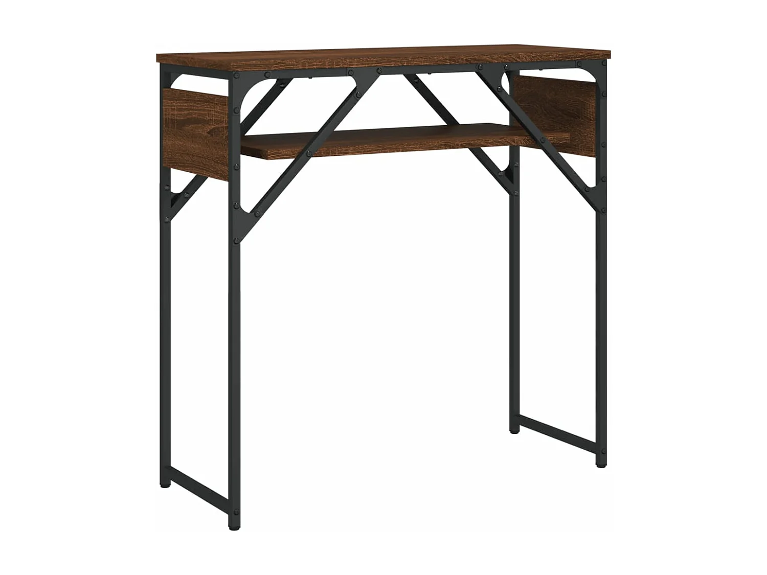 Table console avec étagère chêne marron 75x30x75 cm