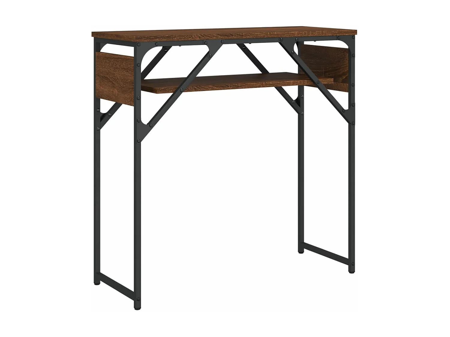 Table console avec étagère chêne marron 75x30x75 cm