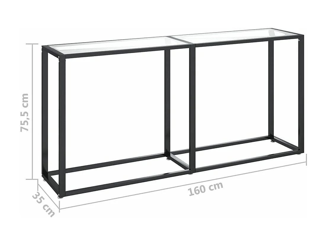 Table console Transparent 160x35x75,5 cm Verre trempé
