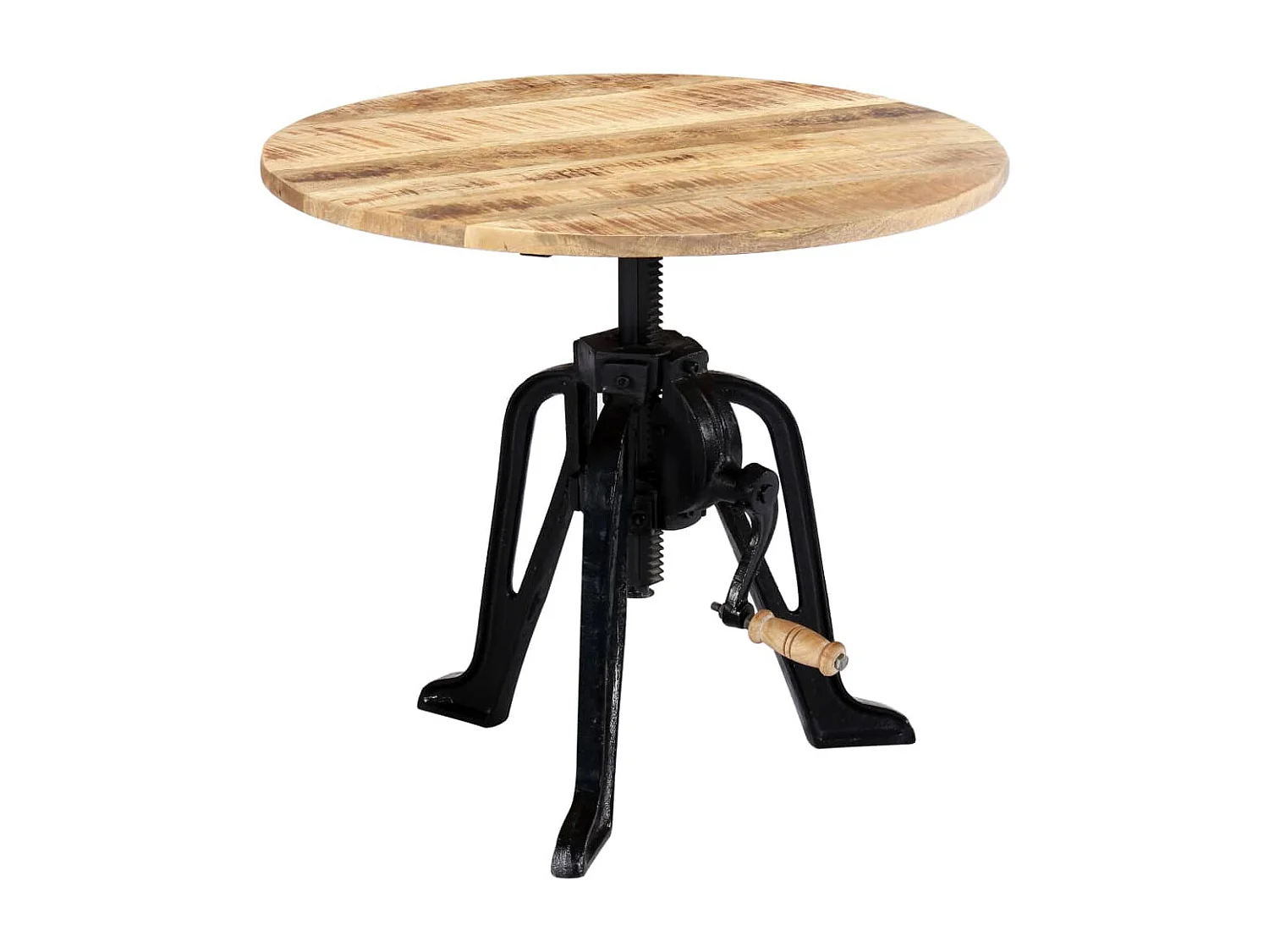 Table d'appoint 60x(46-63) cm Bois de manguier massif et fonte