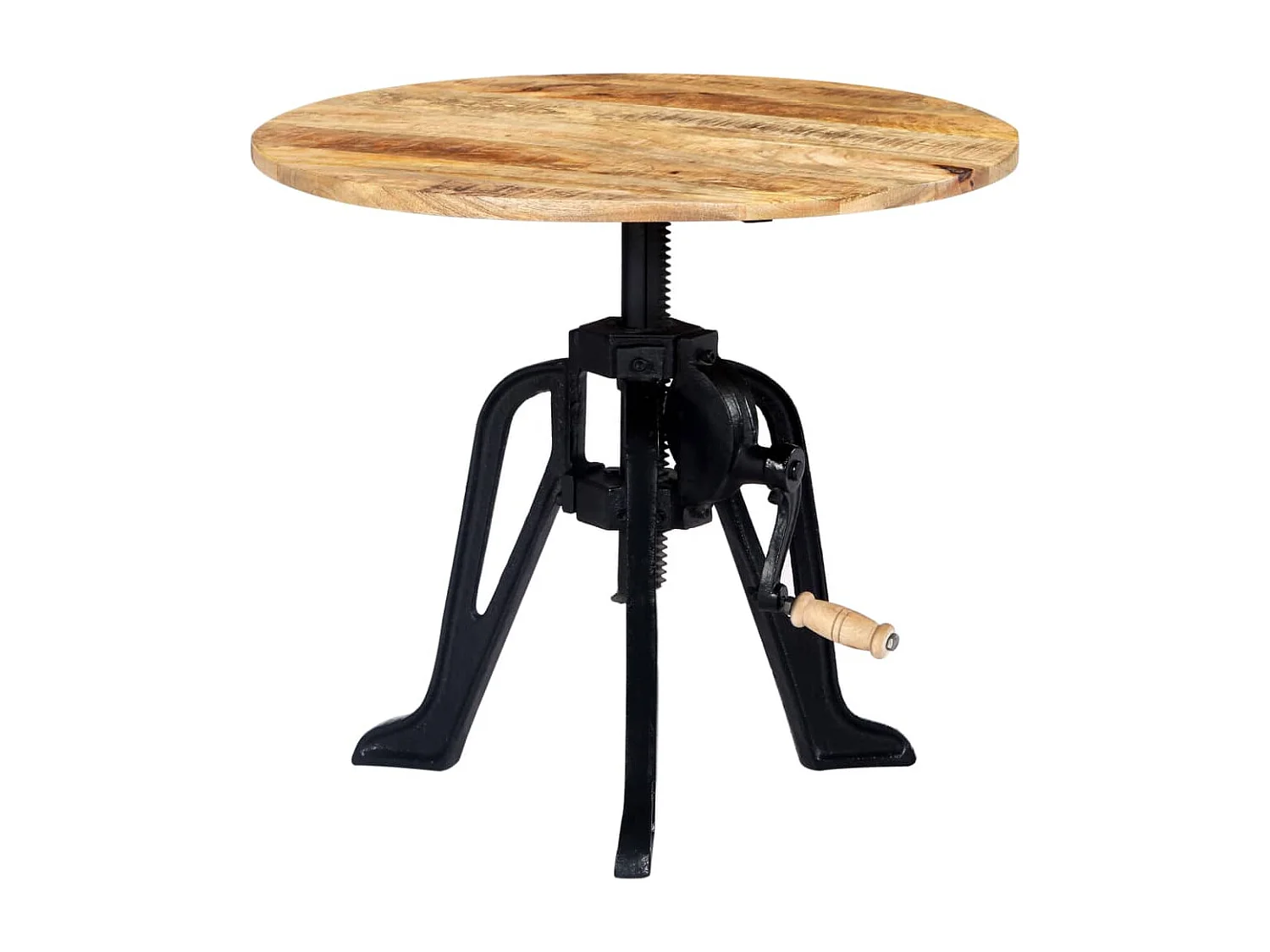 Table d'appoint 60x(46-63) cm Bois de manguier massif et fonte