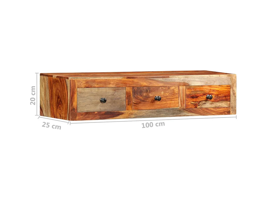 Table console murale 100x25x20 cm Bois massif