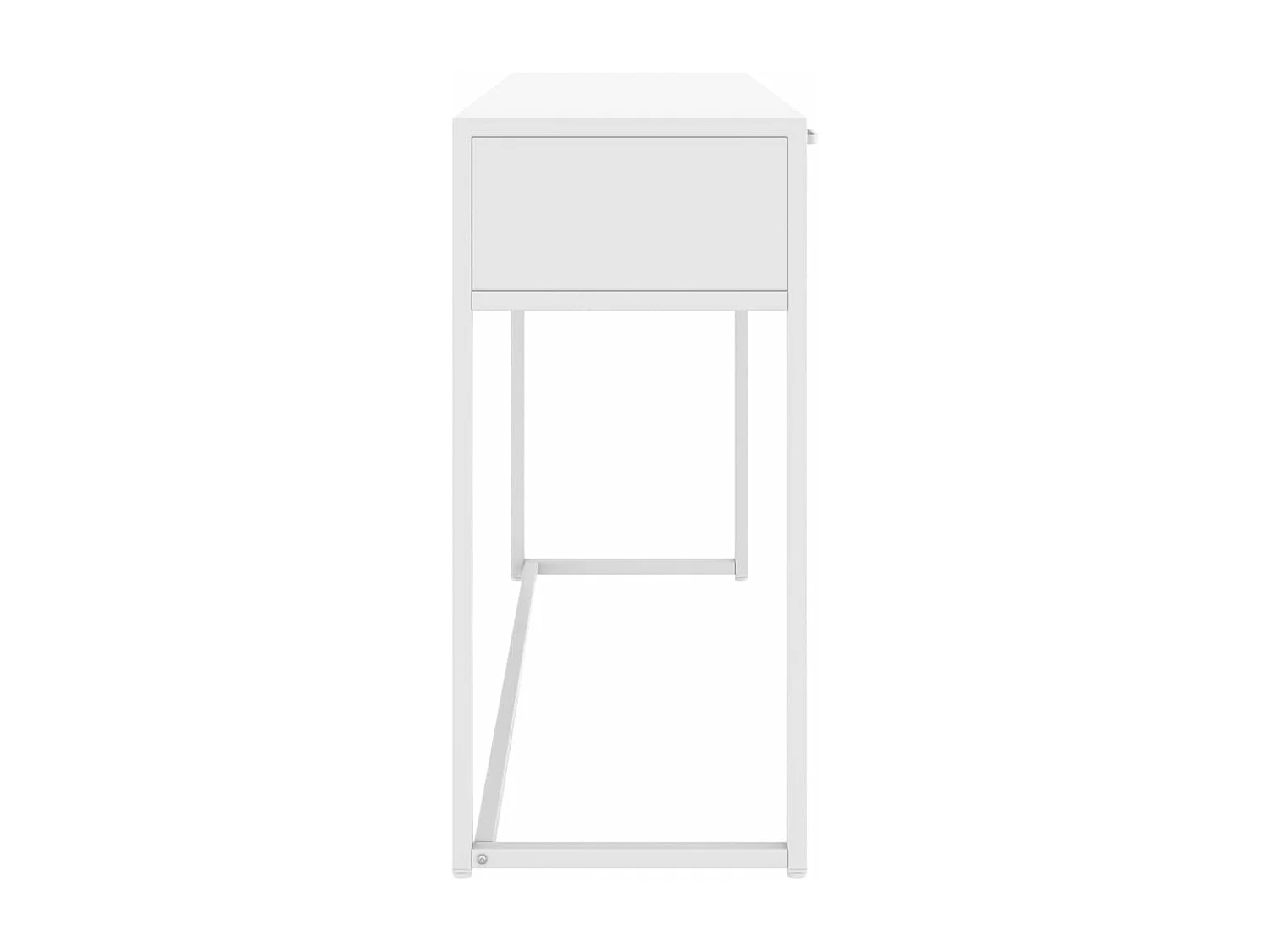 Mesa consola de acero blanca 106x35x75 cm