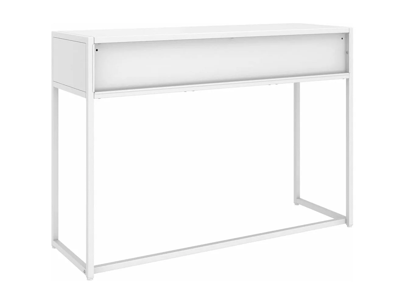 Mesa consola de acero blanca 106x35x75 cm