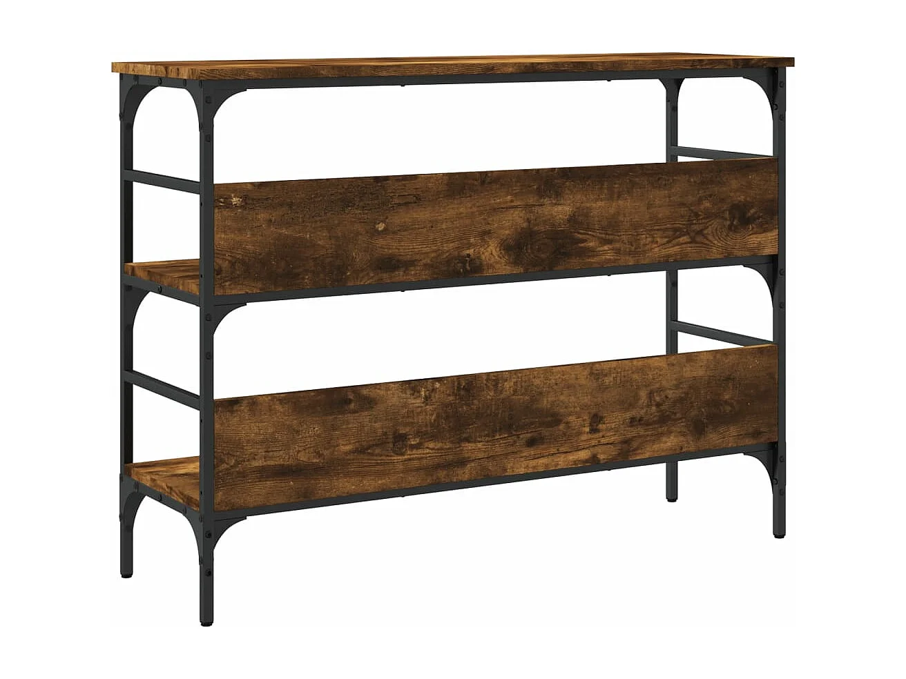 Table console chêne fumé 100x32x75 cm bois d'ingénierie