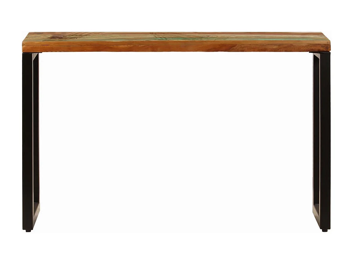 Mesa consola madera maciza reciclada y acero 120x35x76 cm