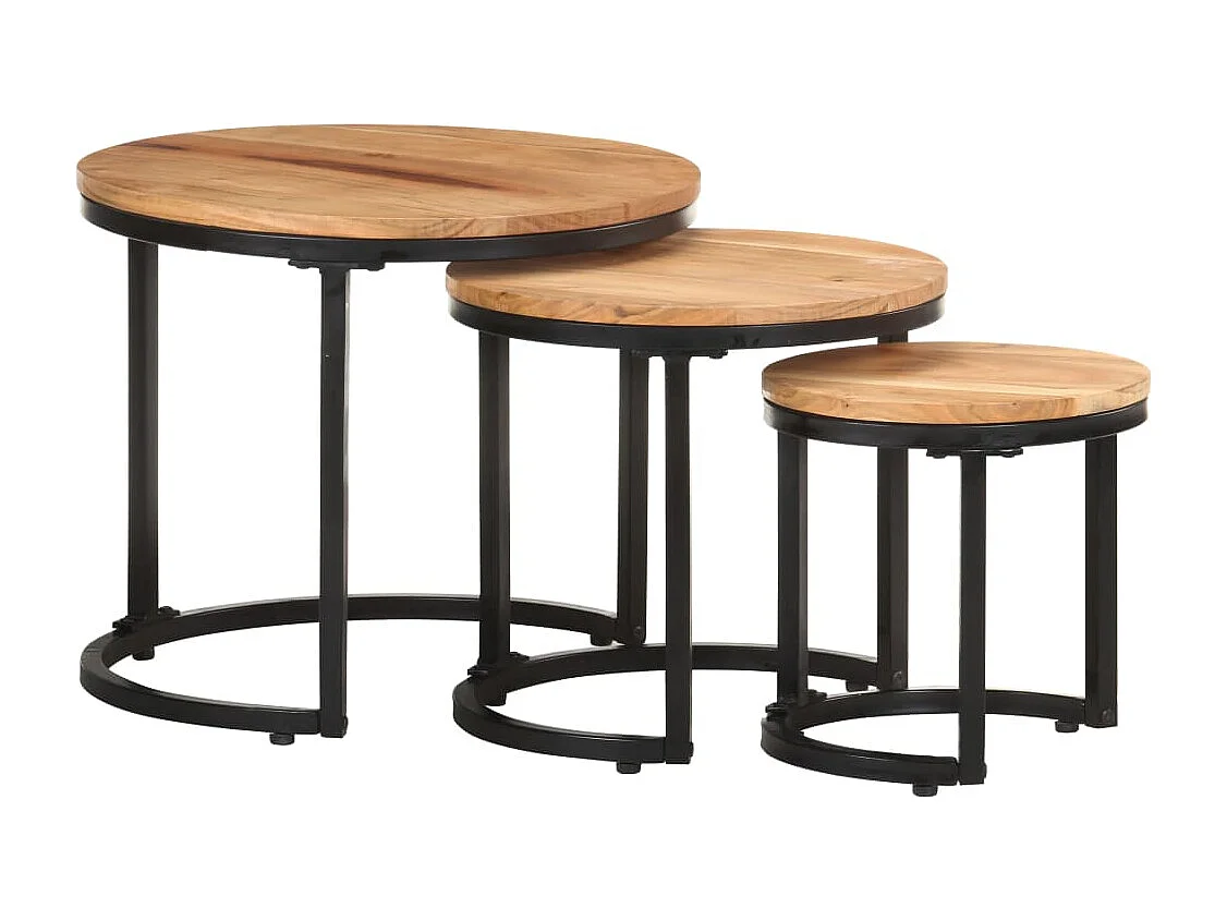 Tables d'appoint 3 pièces Bois d'acacia solide