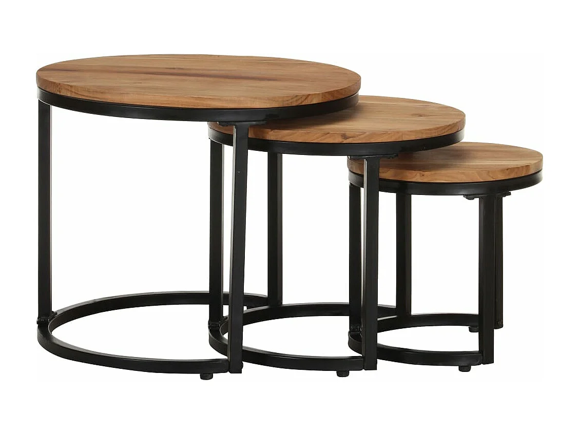 Tables d'appoint 3 pièces Bois d'acacia solide