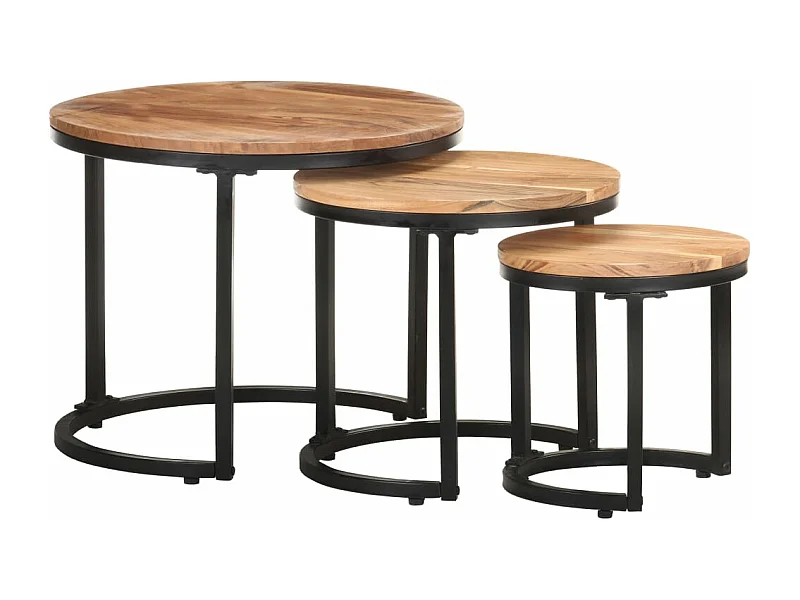Tables d'appoint 3 pièces Bois d'acacia solide