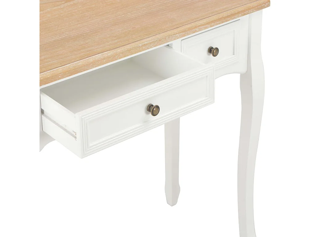 Table de console et coiffeuse avec 3 tiroirs Blanc